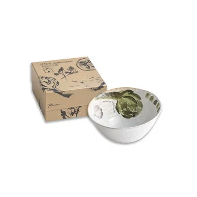 Rosanna Farm To Table Artichoke 24 Fl Oz. Salad Bowl In White;green