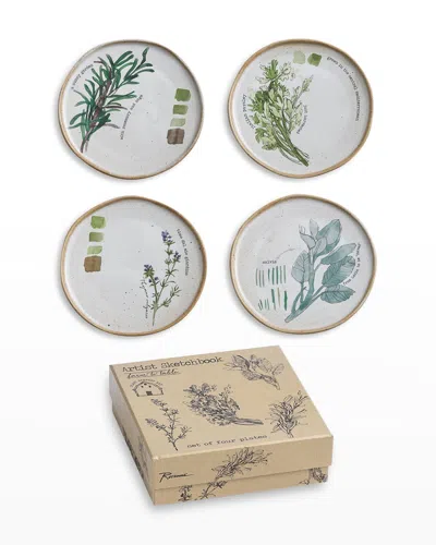 Rosanna Farm To Table Herb Plates, Set Of 4 In Multi