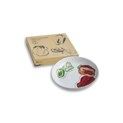 Rosanna Farm To Table Pepper 24 Fl Oz. Serving Bowl In White;red