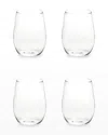Rosanna Farm To Table Stemless Wine Glasses, Set Of 4 In Transparent