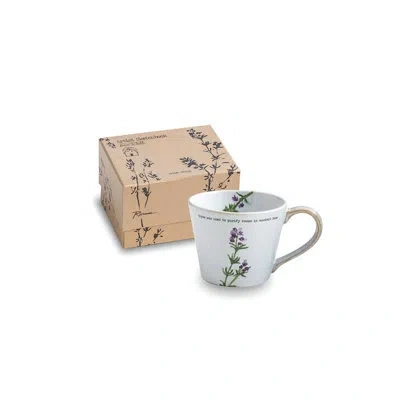 Rosanna Farm To Table Thyme Coffee Mug In White;green