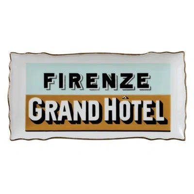 Rosanna Grand Tour Italy Tray Firenze Grand Hotel In White