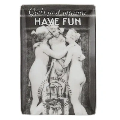 Rosanna Grand Tour Italy Tray Girls Just Wanna Have Fun In White
