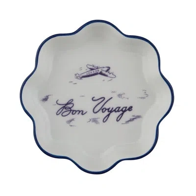 Rosanna Grand Tour Paris Trinket Dish Bon Voyage In White