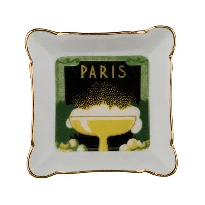 Rosanna Grand Tour Paris Trinket Tray Champagne In White