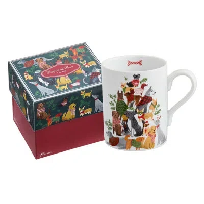 Rosanna Holiday Pets Peppermint Paws Mug In White