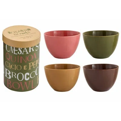 Rosanna Large Bowls S/4 In Brown;green;yellow;greem