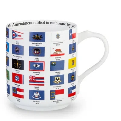Rosanna Lithographie Votes For Women State Flag Coffee Mug In White;red