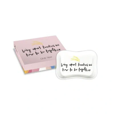 Rosanna Love Always Being Apart Serving Tray In White;black;yellow