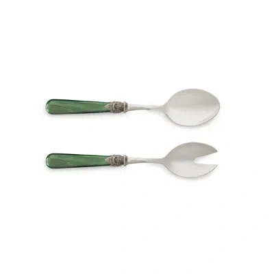 Rosanna Napoleon Flatware 2 Piece Salad Servers Set In Pearlized Green