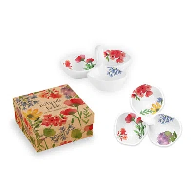 Rosanna Nature''s Table Floral Trio Dish In White;green;pink