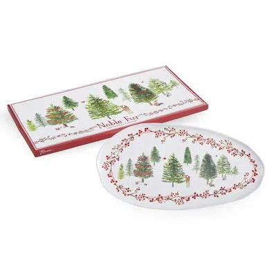 Rosanna Noble Fur Platter In Green;red