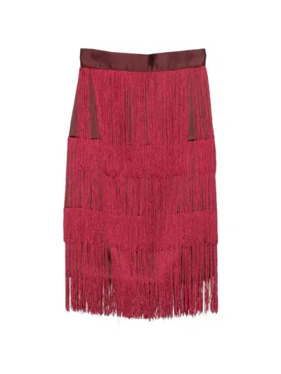 Rosanna Ocampo Lola Skirt Midi In Burgundy
