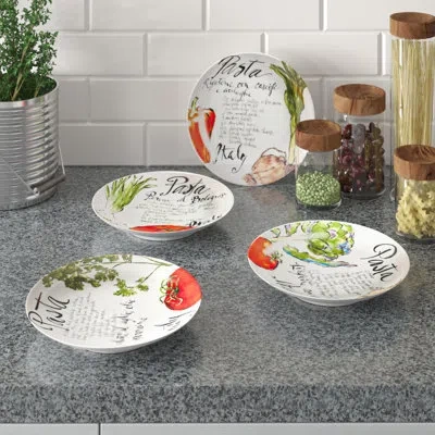 Rosanna Pasta Italiana 20 Oz. Pasta Bowl In Black;green;orange