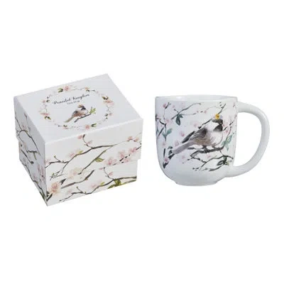 Rosanna Peaceful Kingdom Mug Bird In White;green;gray