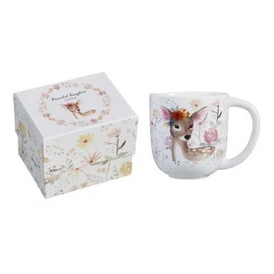 Rosanna Peaceful Kingdom Mug Deer In Brown;white;pink