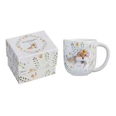 Rosanna Peaceful Kingdom Mug Fox In Brown;white;green
