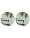 Rosanna Set Of 2 Antipasto Sfizioso Bowls: Basil (mini) In Multi