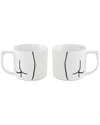 Rosanna Set Of 2 Cocktails On The Roof Mugs: Derriere In White