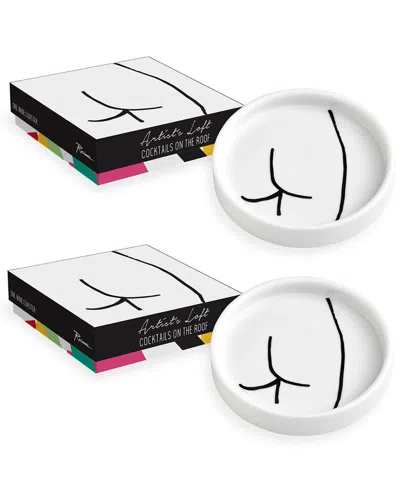 Rosanna Set Of 2 Cocktails On The Roof Wine Coasters