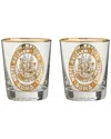 Rosanna Set Of 2 The Grand Tour Italy Double Old Fashioned Glasses In Gold