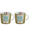 Rosanna Set Of 2 The Grand Tour Italy Mugs In Multi