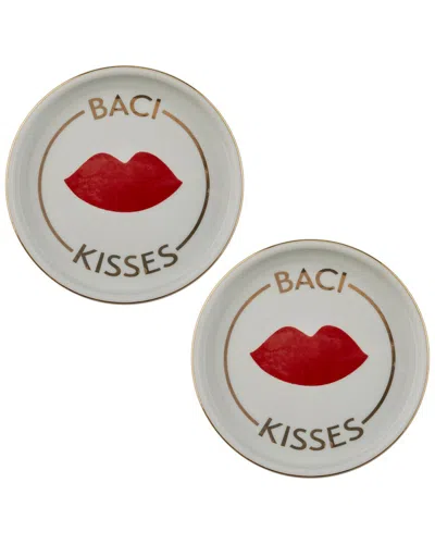 ROSANNA ROSANNA SET OF 2 THE GRAND TOUR ITALY WINE COASTERS: KISSES