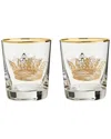 Rosanna Set Of 2 The Grand Tour London Double Old Fashioned Glasses In Gold