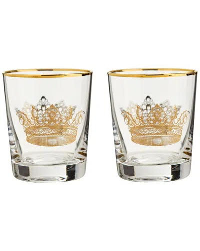 ROSANNA ROSANNA SET OF 2 THE GRAND TOUR LONDON DOUBLE OLD FASHIONED GLASSES
