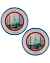 Rosanna Set Of 2 The Grand Tour Paris 6in Plates In Multi