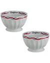 Rosanna Set Of 2 The Grand Tour Paris Bowls: Bonjour In Multi