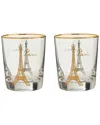 Rosanna Set Of 2 The Grand Tour Paris Double Old Fashioned Glasses In Multi