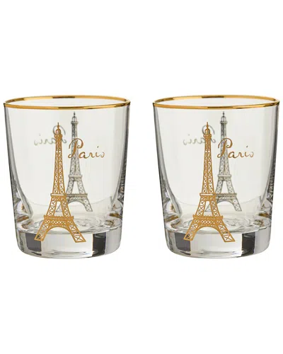 ROSANNA ROSANNA SET OF 2 THE GRAND TOUR PARIS DOUBLE OLD FASHIONED GLASSES
