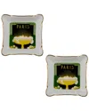 Rosanna Set Of 2 The Grand Tour Paris Trinket Trays: Champagne In Multi