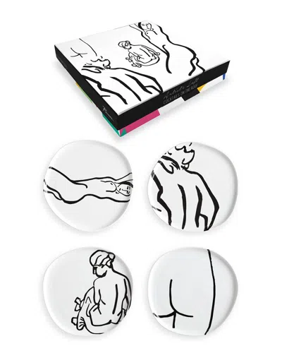 ROSANNA ROSANNA SET OF 4 COCKTAILS ON THE ROOF 8IN PLATES: BODY ART