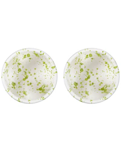 Rosanna Tabletop Set Of 2 Love Bowl Dipping Dishes - Heavy Splatter In Multi