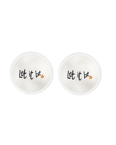 Rosanna Tabletop Set Of 2 Love Bowl Dipping Dishes In Metallic