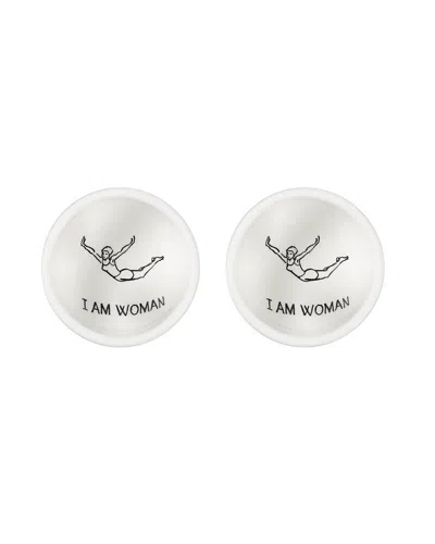 Rosanna Tabletop Set Of 2 Love Bowl Dipping Dishes In Metallic