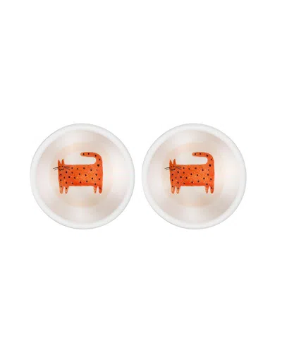 Rosanna Tabletop Set Of 2 Love Bowl Dipping Dishes In Orange