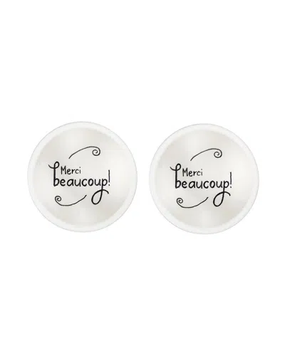 Rosanna Tabletop Set Of 2 Love Bowl Dipping Dishes In Silver