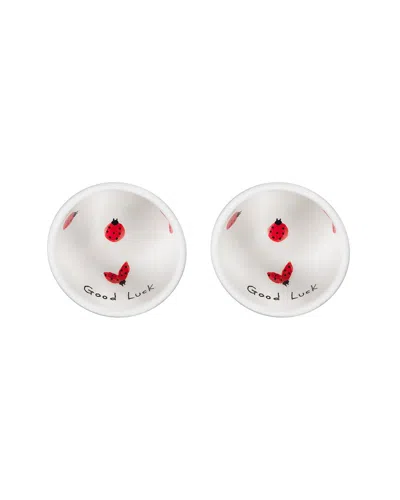 Rosanna Tabletop Set Of 2 Love Bowl Dipping Dishes In White