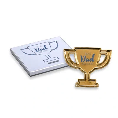 Rosanna Trophy Best Dad Around Jewelry Trinket Dish In Gold