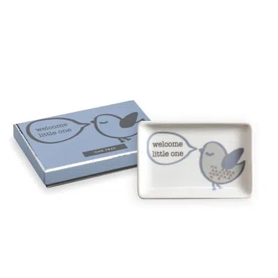 Rosanna Welcome Little One Jewelry Trinket Dish In Gray