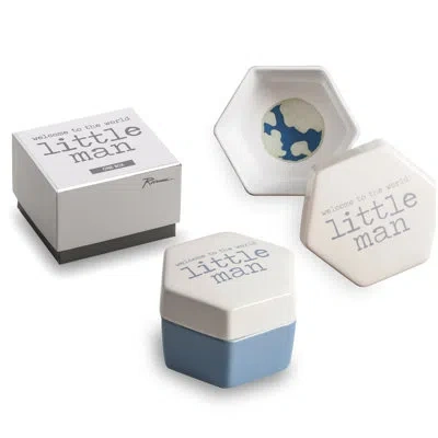 Rosanna Welcome To The World Little Man Decorative Box In Blue;white