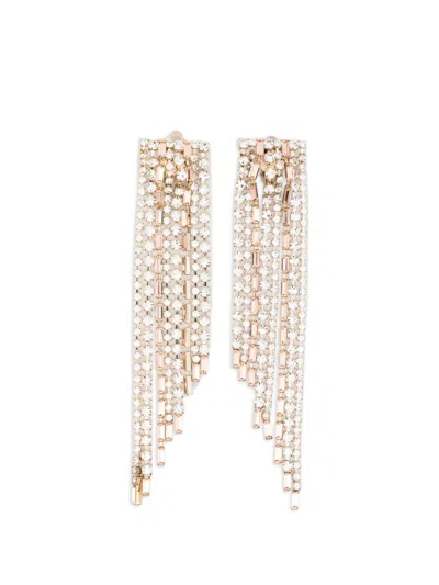 Rosantica Amarena Crystal-embellished Fringed Earrings In Gold