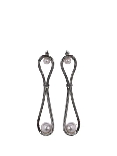 Rosantica Aurea Pearl Drop Earrings In Metallic