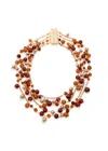 Rosantica Beaded Gold-plated Necklace In White