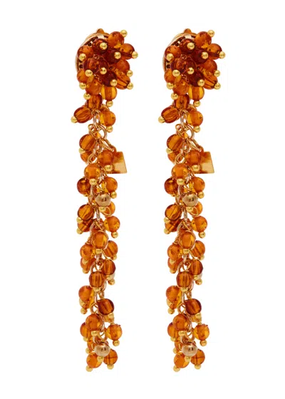 Rosantica Beaded Metal Clip-on Drop Earrings