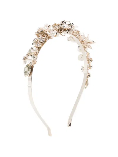Rosantica Bouquet Embellished Headband In Silver
