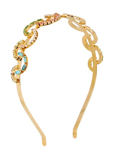 Rosantica Brio Crystal-embellished Gold-tone Headband